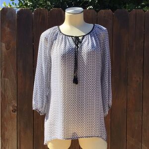 Zac & Rachel Black and White Chevron Blouse Item #201